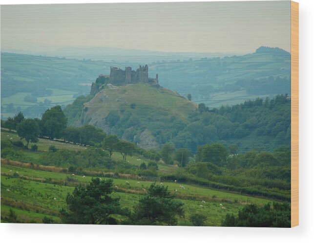  Wood Print featuring the photograph Carreg Cennen Castle by Tam Ryan