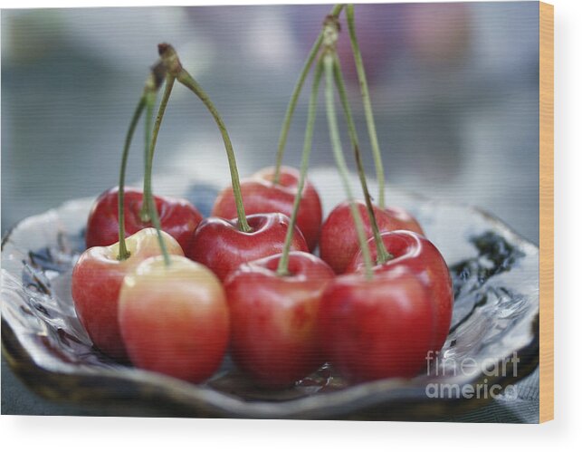 Cherry Wood Print featuring the photograph Cherry for you by Yumi Johnson