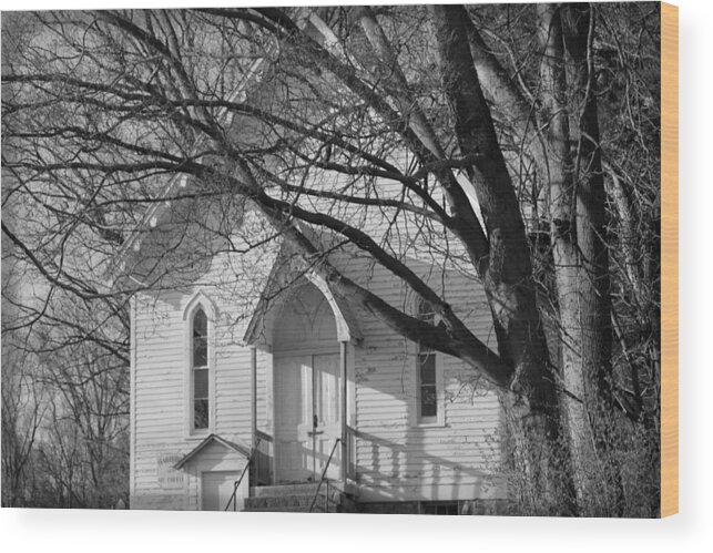 Church Wood Print featuring the photograph Church On A Hilltop by Karen Wagner