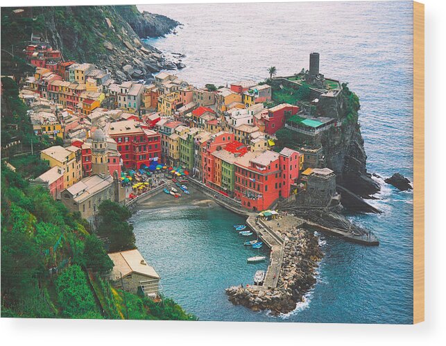 Italy Wood Print featuring the photograph Cinque Terre by Claude Taylor