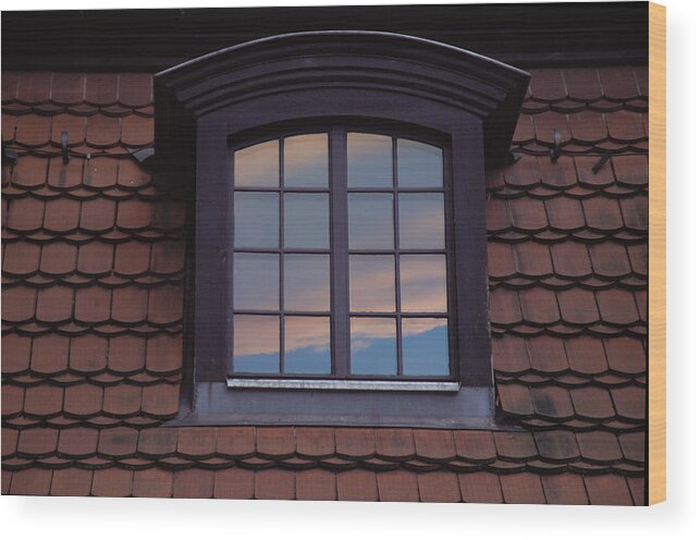 Window Wood Print featuring the photograph Cloud Reflections by Brent L Ander