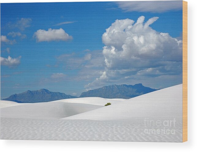 White Sands Wood Print featuring the photograph Clouds over the White Sands by Vivian Christopher
