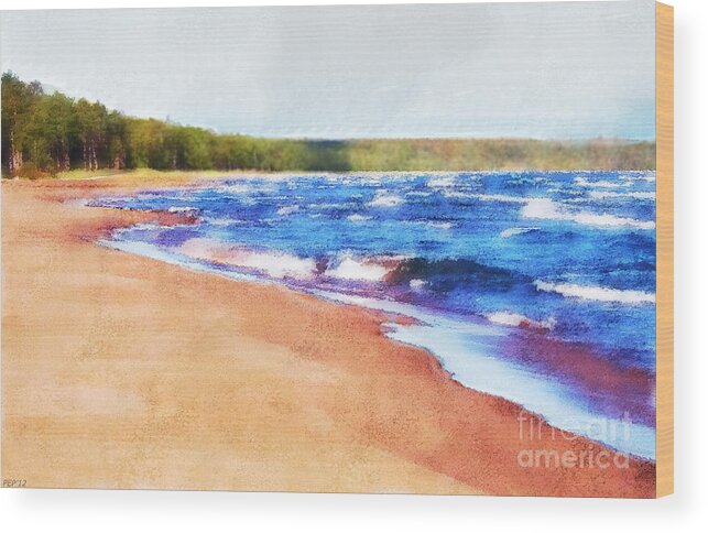 Marquette Wood Print featuring the photograph Colors of Water by Phil Perkins