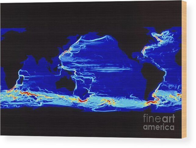 Antarctic Circumpolar Current Wood Print featuring the photograph Computer Model Of Global Ocean Currents by Los Alamos National Laboratory