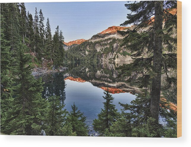 Mountains Wood Print featuring the photograph Copper Lake by A A