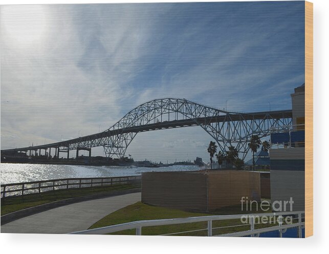 Bridge Wood Print featuring the photograph Corpus Christi Bridge by Donna Brown