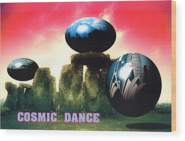 Cosmic Dance Wood Print featuring the digital art Cosmic Dance by Yuichi Tanabe