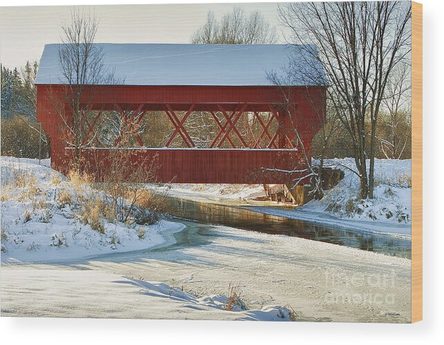 Bridge Wood Print featuring the photograph Covered Bridge by Eunice Gibb