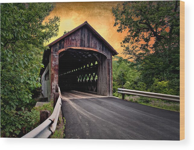 Covered Bridge Wood Print featuring the photograph Covered Bridge by Fred LeBlanc