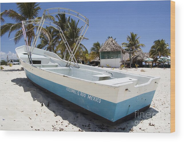 Cozumel Wood Print featuring the photograph Cozumel Mexico Fishing Boat by Shawn O'Brien