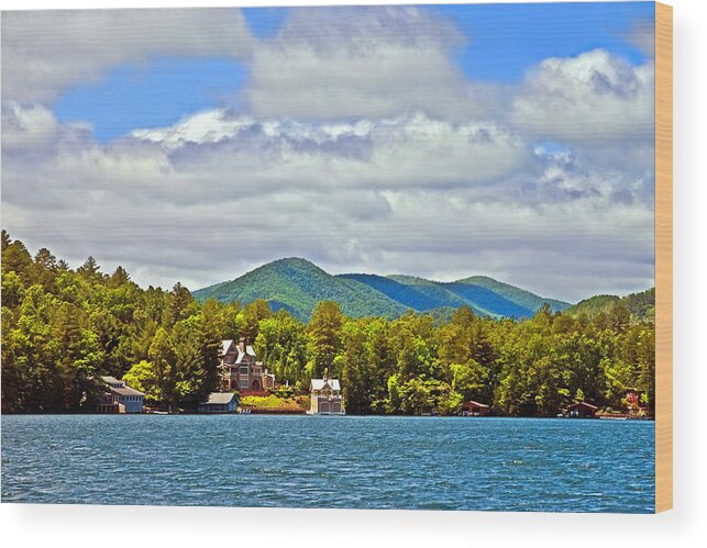 Lake Wood Print featuring the photograph Distant Lake View in Spring by Susan Leggett