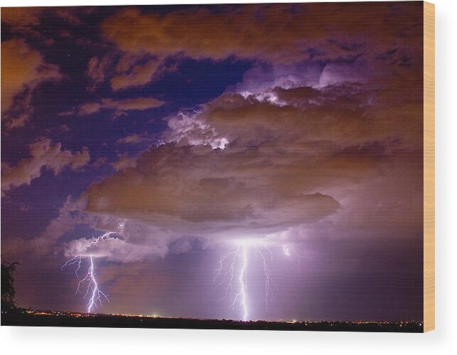 James Insogna Wood Print featuring the photograph Double Trouble Lightning Strikes by James BO Insogna