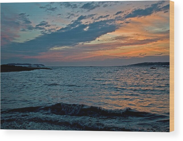 maine Coast Wood Print featuring the photograph Drama in the Sky by Paul Mangold