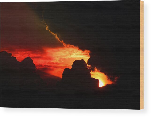 Air Wood Print featuring the photograph Dramatic sunset II by Emanuel Tanjala