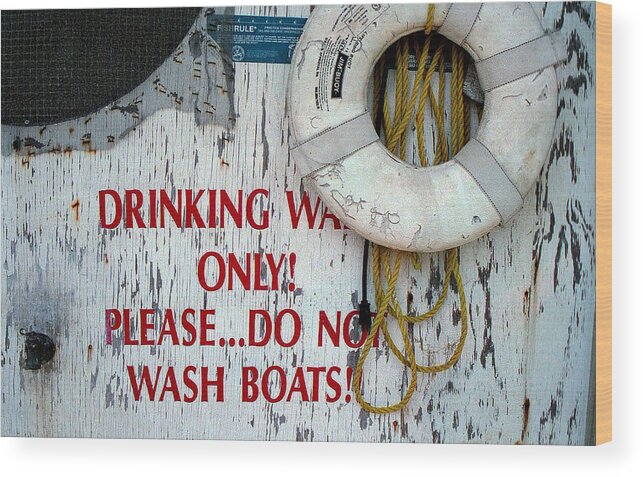drinking Water Only By Patricia Greer Wood Print featuring the photograph Drinking Water Only by Patricia Greer