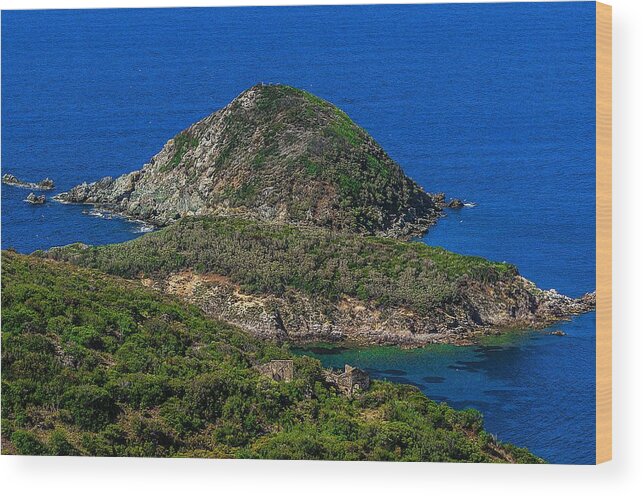 Isola D'elba Wood Print featuring the photograph ELBA ISLAND - Three islands with the ancient ruins - ph Enrico Pelos by Enrico Pelos