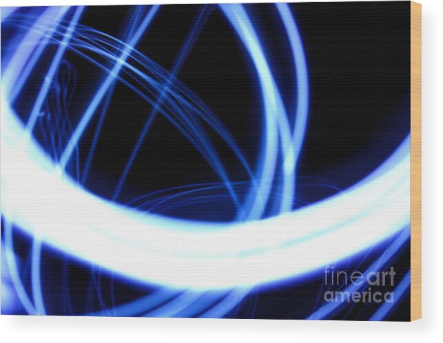 Abstract Wood Print featuring the photograph Electric Swirl by Simon Bratt