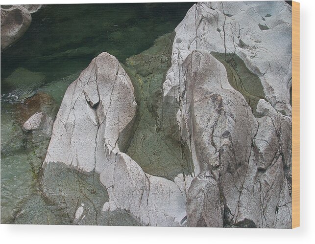 Etched Wood Print featuring the photograph Etched Rock Water 5 by David Kleinsasser