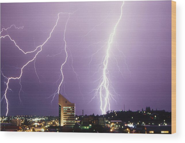 Lightning Wood Print featuring the photograph Extreme Power by Robert Caddy