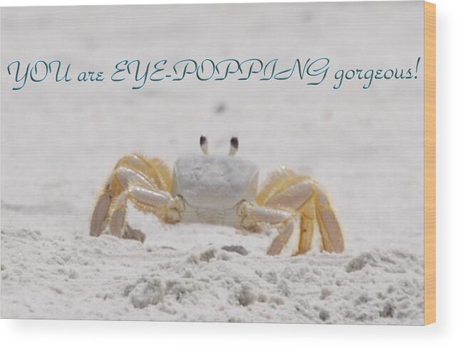 Crab Wood Print featuring the photograph Eye Popping Gorgeous by Judy Hall-Folde