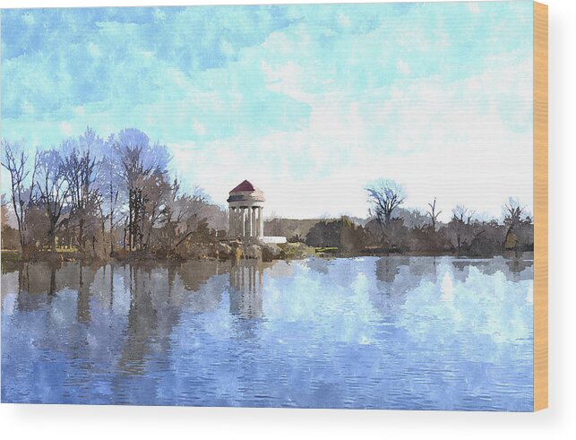 Fdr Park Wood Print featuring the digital art FDR Park by Andrew Dinh