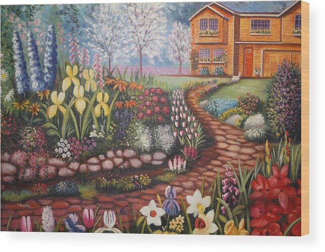 Impressionist Wood Print featuring the painting Feller's Dream by Lynn Buettner