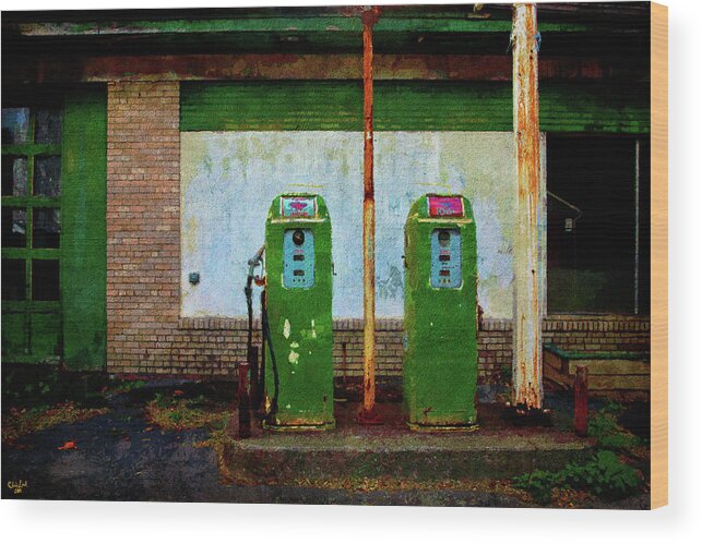 Flying A Gasoline Wood Print featuring the photograph Flying A Gas Station by Chris Lord