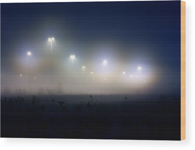 Fog Wood Print featuring the photograph Fog by Cale Best