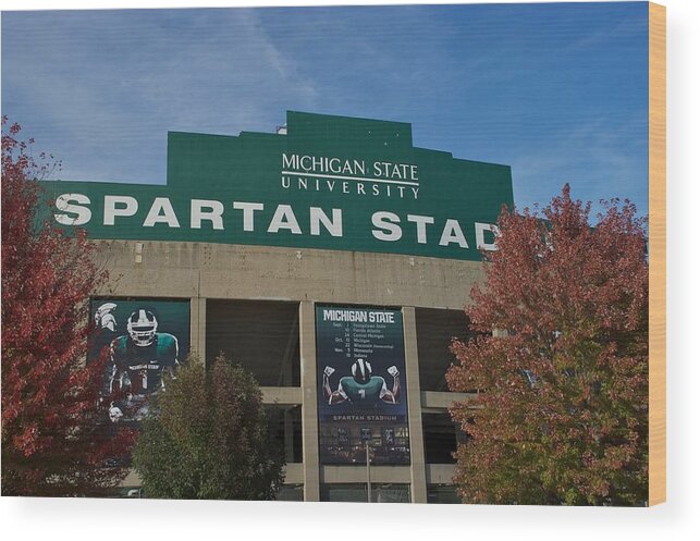 Spartan Stadium Wood Print featuring the photograph Football by Joseph Yarbrough