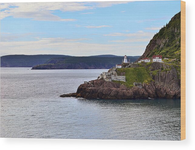 Lighthouse Ocean Sea fort Amherst Newfoundland st. Johns Canada Wood Print featuring the photograph Fort Amherst by Steve Hurt