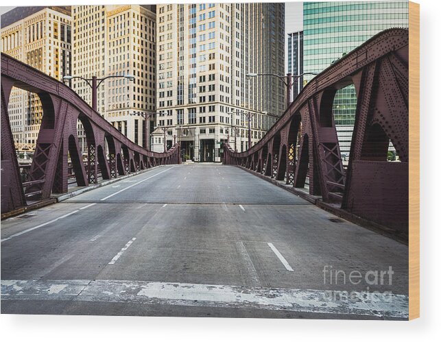 America Wood Print featuring the photograph Franklin Orleans Street Bridge Chicago Loop by Paul Velgos