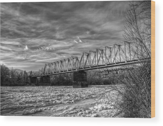 Hdr Wood Print featuring the photograph Frozen Tracks by Brad Granger