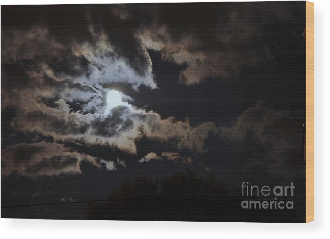 Full Moon Wood Print featuring the photograph Full Moon Over Montreal by Reb Frost