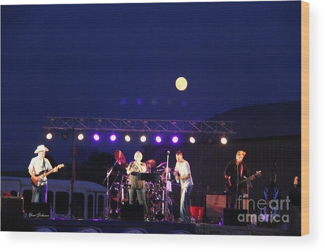 Full Moon Wood Print featuring the photograph Full moon rising over the band by Yumi Johnson