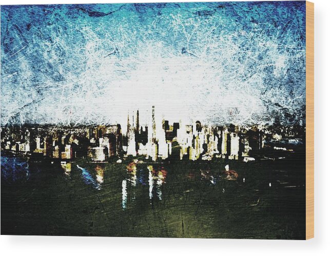 Nyc Wood Print featuring the digital art Future Skyline by Andrea Barbieri