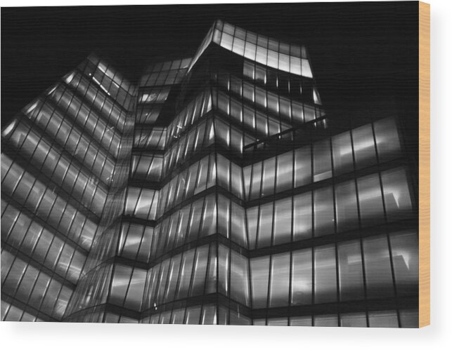 Iac Building Wood Print featuring the photograph Gehry At Night by Christopher J Kirby