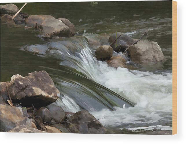 Stream Wood Print featuring the photograph Gently down the Stream by John Crothers
