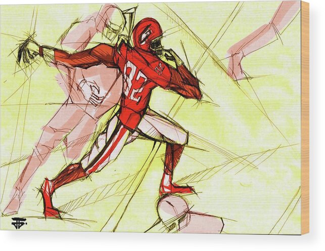 Uga Football Wood Print featuring the painting Go For It by John Gholson