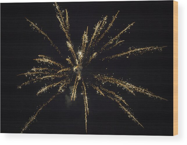 Fireworks Wood Print featuring the photograph Golden Light by Kate Hannon