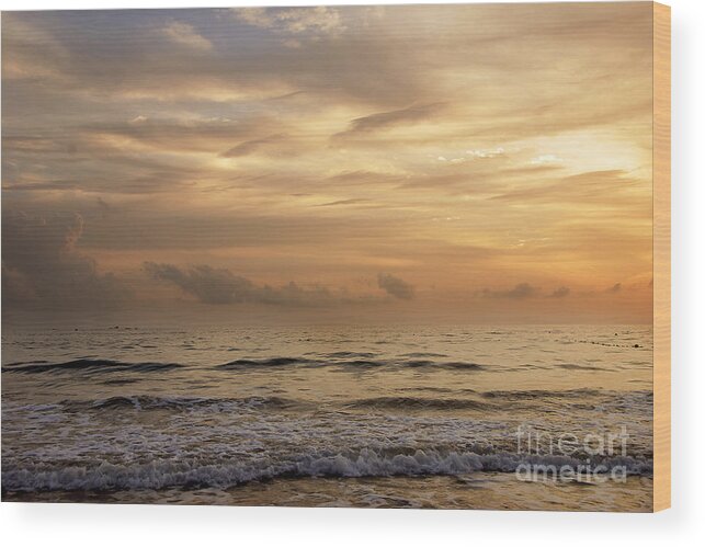 Art Wood Print featuring the photograph Golden Sea by Ivy Ho