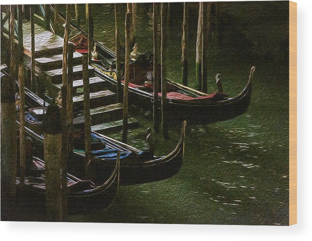 Gondola Wood Print featuring the photograph Gondole by Celso Bressan