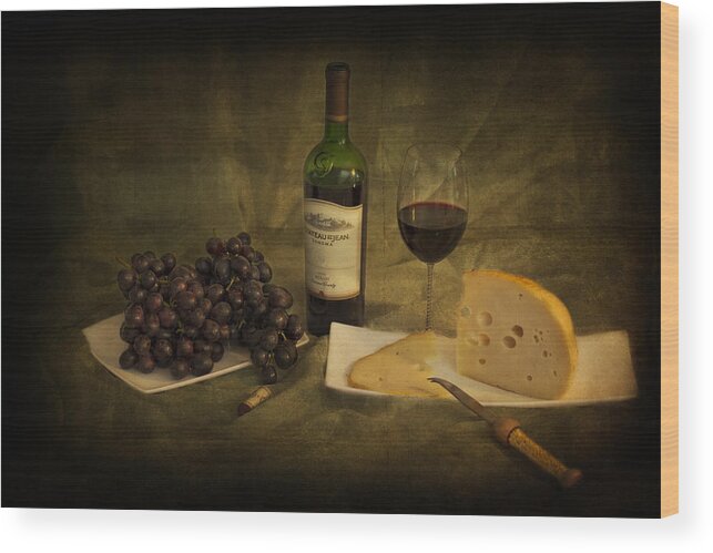 Still Life Wood Print featuring the photograph Have a Glass of Red by Yelena Rozov