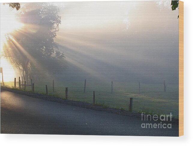 Light Wood Print featuring the photograph Hope Is In His Light by Douglas Stucky