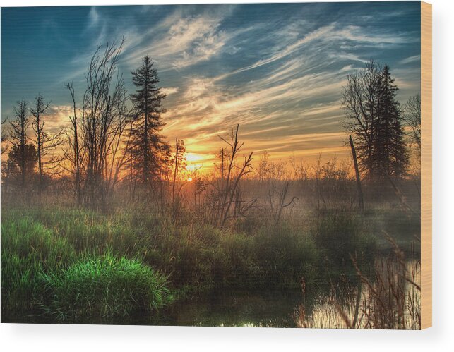 Sunrise Wood Print featuring the photograph I Believe by Gary Smith