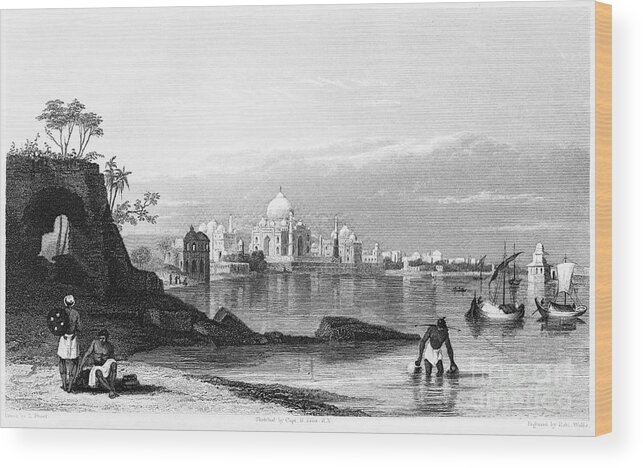 1860 Wood Print featuring the photograph INDIA: TAJ MAHAL, c1860 by Granger