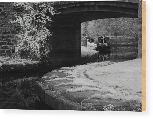  Bridge Wood Print featuring the photograph Infrared at Llangollen Canal by B Cash