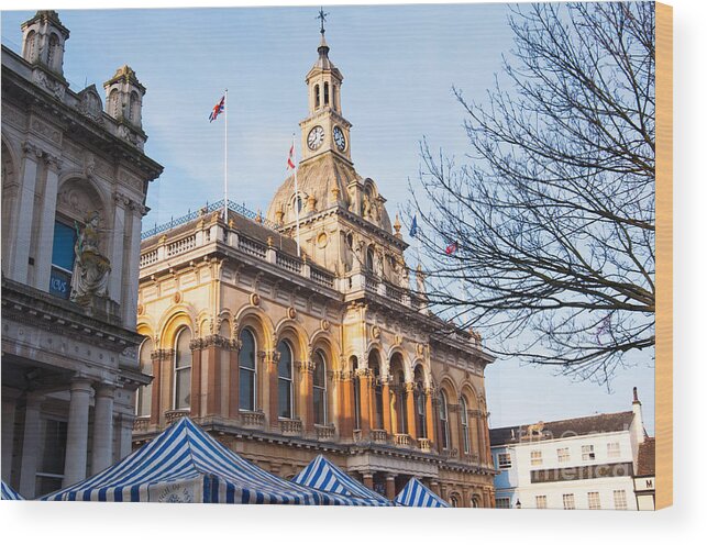 Anglia Wood Print featuring the photograph Ipswich town hall by Andrew Michael