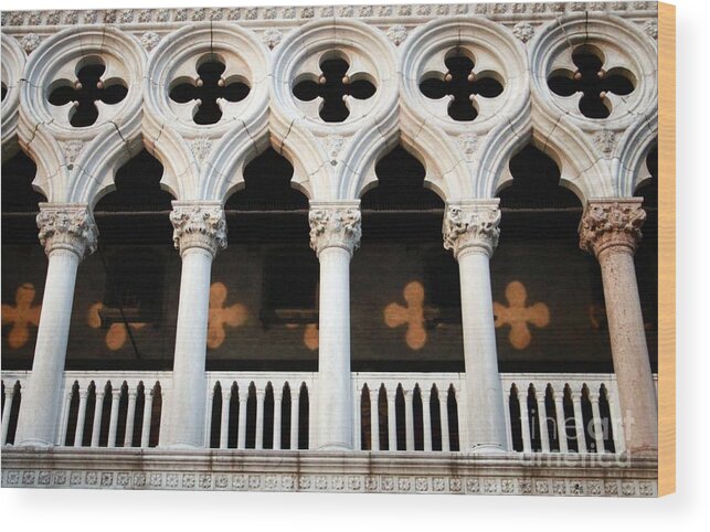 Venice Wood Print featuring the mixed media Italian Arches by Linda Woods