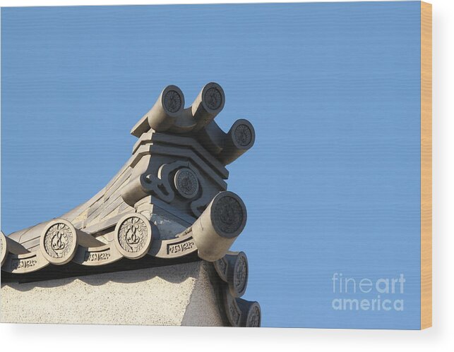 Japan Wood Print featuring the photograph Japanese Rooftop by Henrik Lehnerer