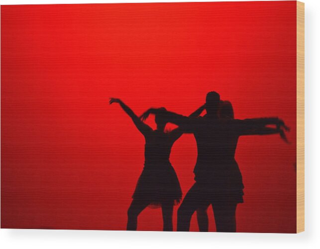 Dance Wood Print featuring the photograph Jazz Dance Silhouette by Matt Hanson
